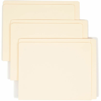 Smead Letter Recycled End Tab File Folder - 8 1/2" x 11" - 3/4" Expansion - 11 pt. - 2 Plys - Manila - 10% Recycled - 10