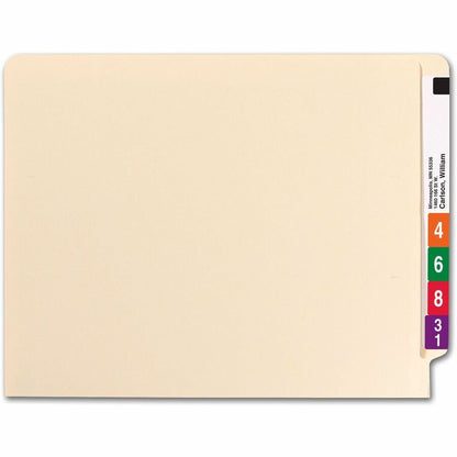 Smead Straight Tab Cut Letter Recycled End Tab File Folder - 8 1/2" x 11" - 1 1/2" Expansion - 14 pt. - 2 Plys - Manila 