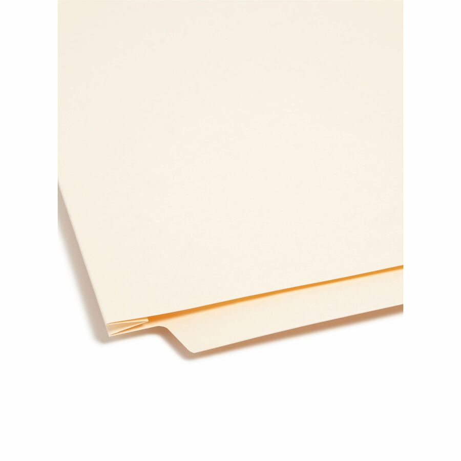 Smead Straight Tab Cut Letter Recycled End Tab File Folder - 8 1/2" x 11" - 1 1/2" Expansion - 14 pt. - 2 Plys - Manila 