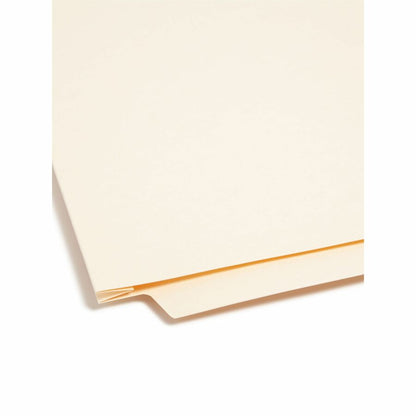Smead Straight Tab Cut Letter Recycled End Tab File Folder - 8 1/2" x 11" - 1 1/2" Expansion - 14 pt. - 2 Plys - Manila 