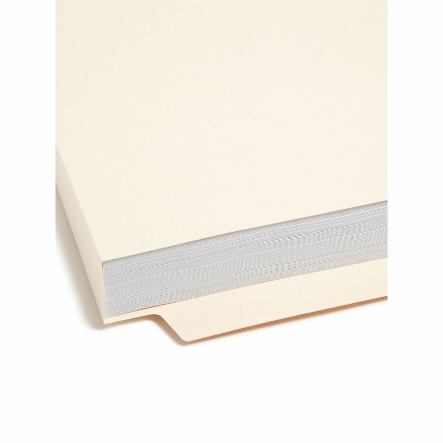 Smead Straight Tab Cut Letter Recycled End Tab File Folder - 8 1/2" x 11" - 1 1/2" Expansion - 14 pt. - 2 Plys - Manila 