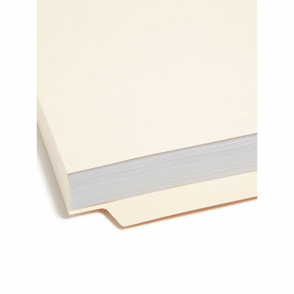 Smead Straight Tab Cut Letter Recycled End Tab File Folder - 8 1/2" x 11" - 1 1/2" Expansion - 14 pt. - 2 Plys - Manila 