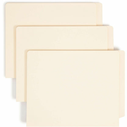Smead Straight Tab Cut Letter Recycled End Tab File Folder - 8 1/2" x 11" - 1 1/2" Expansion - 14 pt. - 2 Plys - Manila 