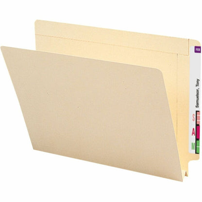 Smead Straight Tab Cut Letter Recycled End Tab File Folder - 8 1/2" x 11" - 1 1/2" Expansion - 14 pt. - 2 Plys - Manila 