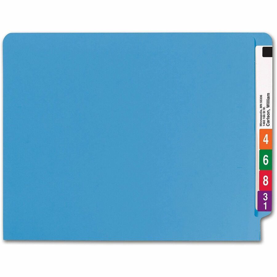 Smead Shelf-Master Straight Tab Cut Letter Recycled End Tab File Folder - 8 1/2" x 11" - 3/4" Expansion - 11 pt. - 2 Ply