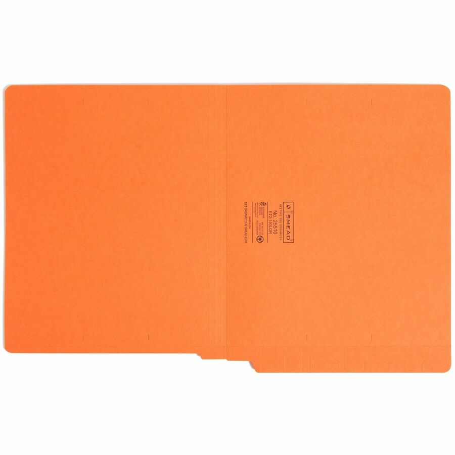 Smead Shelf-Master Straight Tab Cut Letter Recycled End Tab File Folder - 8 1/2" x 11" - 3/4" Expansion - 11 pt. - 2 Ply