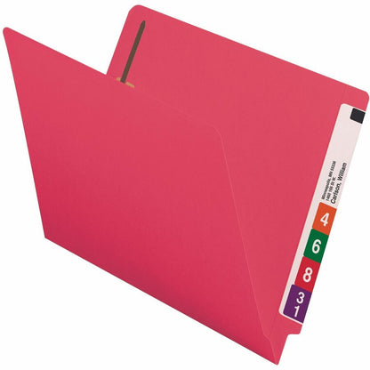 Smead Shelf-Master Straight Tab Cut Letter Recycled Fastener Folder - 8 1/2" x 11" - 3/4" Expansion - 2 x 2B Fastener - 