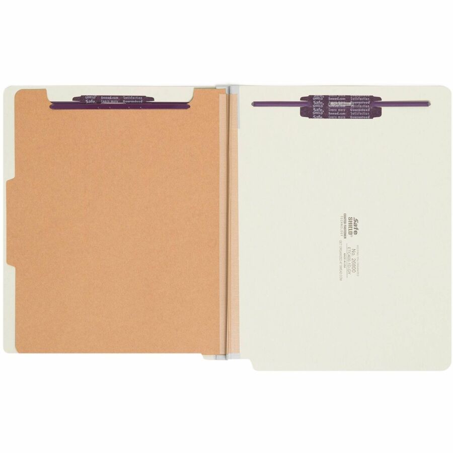 Smead Straight Tab Cut Letter Recycled Classification Folder - 8 1/2" x 11" - 2" Expansion - 2 x 2S Fastener - 2" for Fo