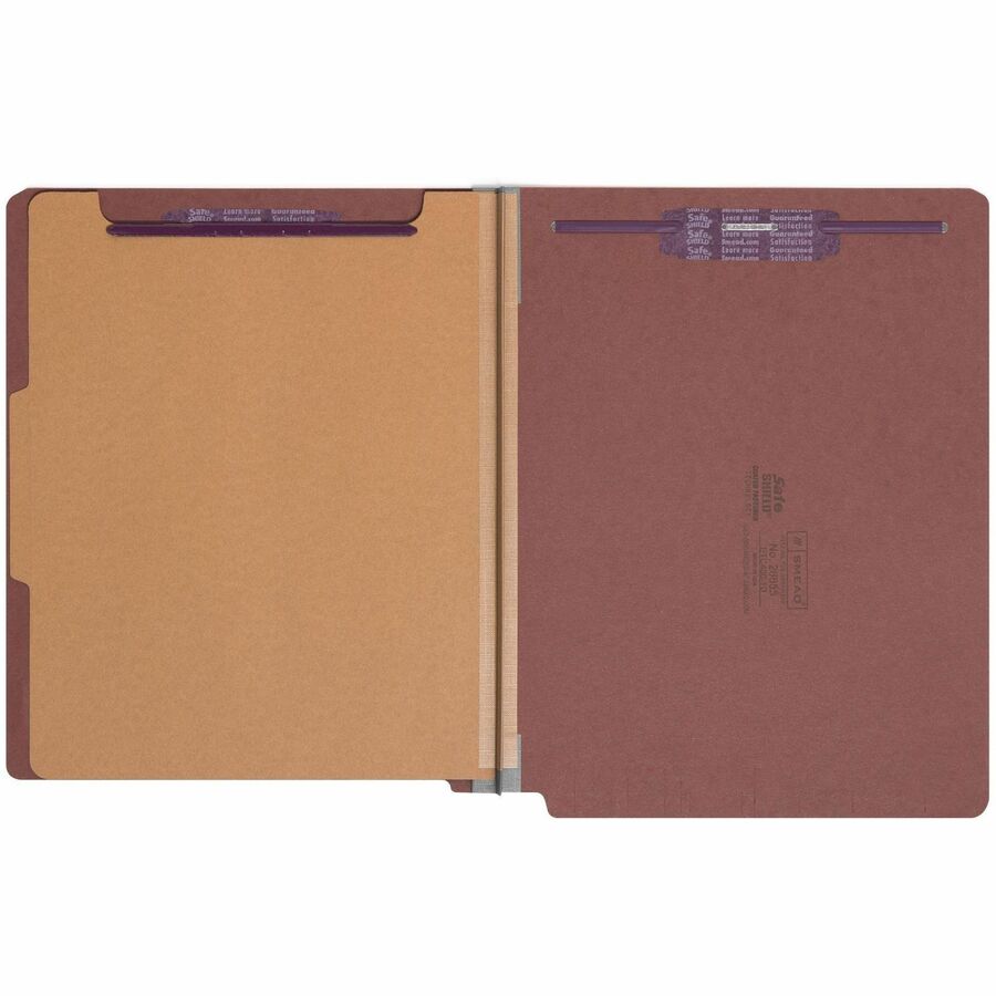 Smead Straight Tab Cut Letter Recycled Classification Folder - 8 1/2" x 11" - 2" Expansion - 2 x 2S Fastener - 10 / Box