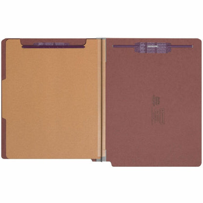 Smead Straight Tab Cut Letter Recycled Classification Folder - 8 1/2" x 11" - 2" Expansion - 2 x 2S Fastener - 10 / Box
