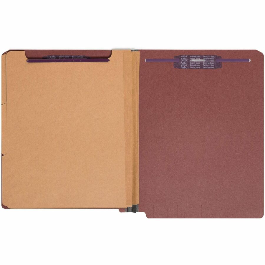 Smead Straight Tab Cut Letter Recycled Classification Folder - 8 1/2" x 11" - 3" Expansion - 2 x 2S Fastener - 10 / Box