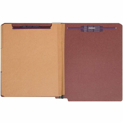 Smead Straight Tab Cut Letter Recycled Classification Folder - 8 1/2" x 11" - 3" Expansion - 2 x 2S Fastener - 10 / Box