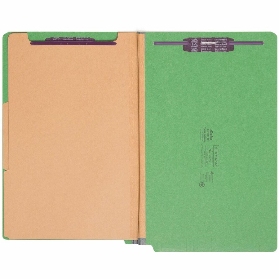 Smead Straight Tab Cut Legal Recycled Classification Folder - 8 1/2" x 14" - 2" Expansion - 2 x 2S Fastener - 2" for Fol