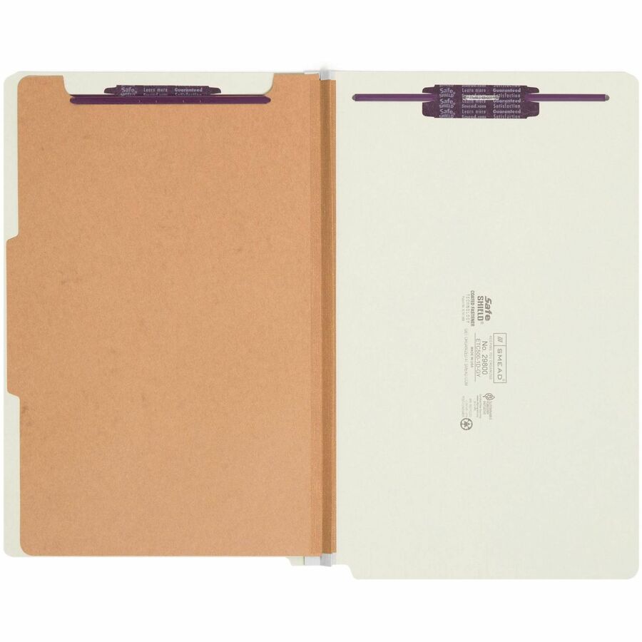 Smead Straight Tab Cut Legal Recycled Classification Folder - 8 1/2" x 14" - 2" Expansion - 2 x 2S Fastener - 2" for Fol