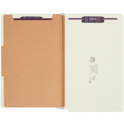 Smead Straight Tab Cut Legal Recycled Classification Folder - 8 1/2" x 14" - 2" Expansion - 2 x 2S Fastener - 2" for Fol