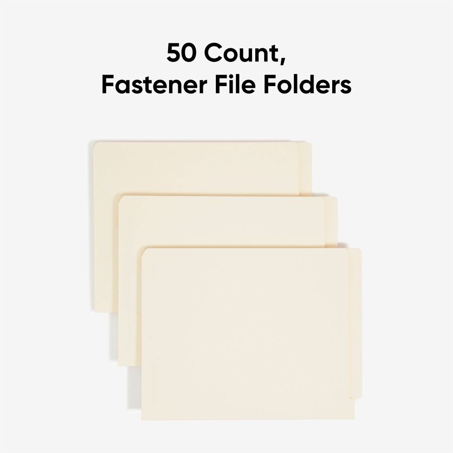 Smead Straight Tab Cut Letter Recycled Fastener Folder - 8 1/2" x 11" - 3/4" Expansion - 2 x 2B Fastener - 2" for Folder