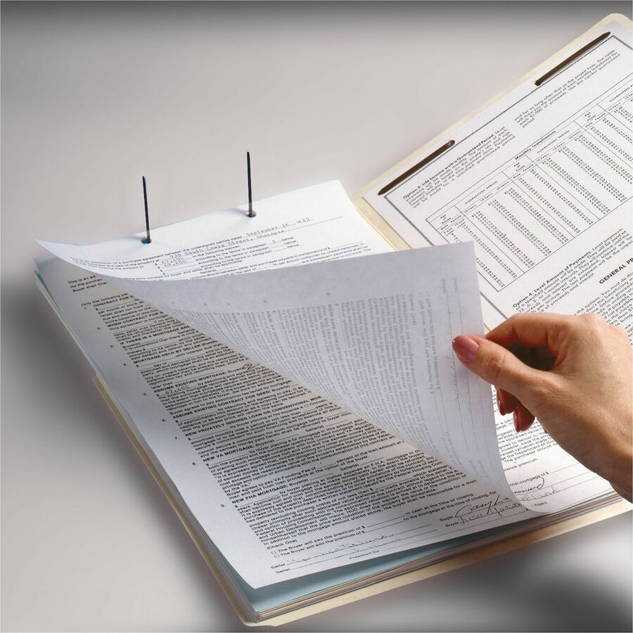 Smead Straight Tab Cut Letter Recycled Fastener Folder - 8 1/2" x 11" - 3/4" Expansion - 2 x 2B Fastener - 2" for Folder