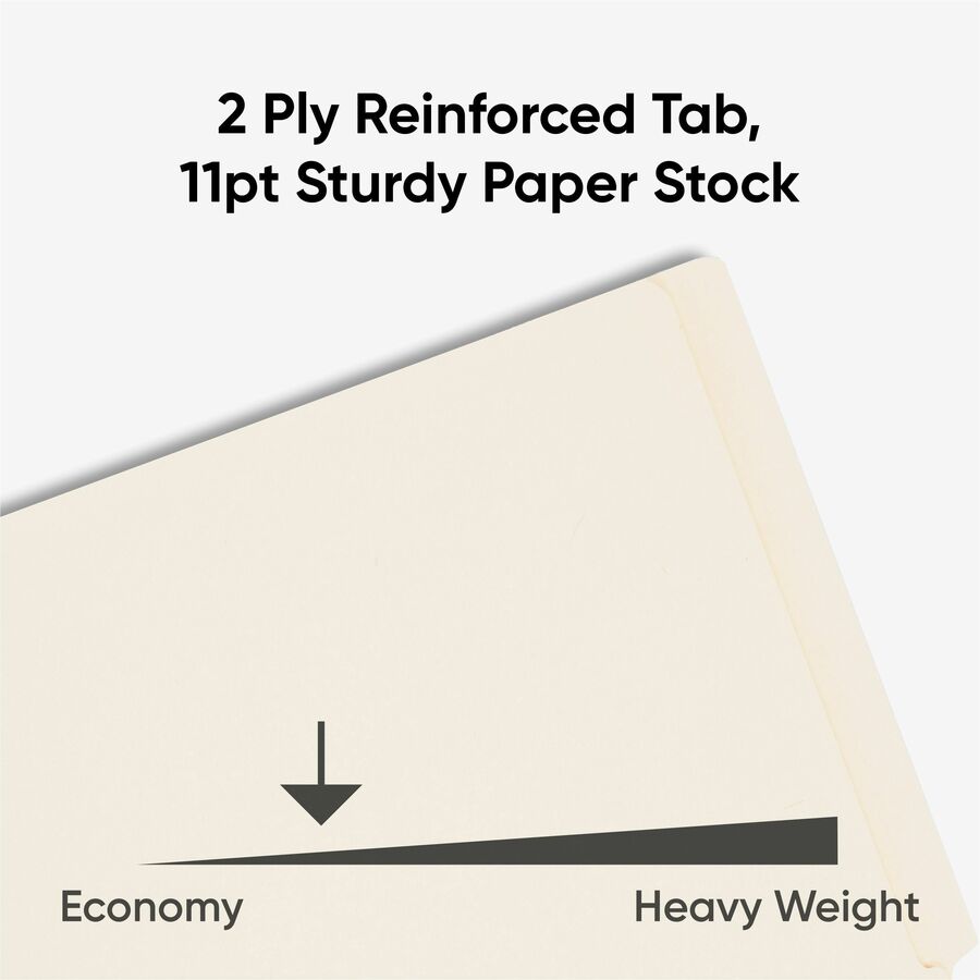 Smead Straight Tab Cut Letter Recycled Fastener Folder - 8 1/2" x 11" - 3/4" Expansion - 2 x 2B Fastener - 2" for Folder