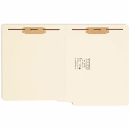 Smead Straight Tab Cut Letter Recycled Fastener Folder - 8 1/2" x 11" - 3/4" Expansion - 2 x 2B Fastener - 2" for Folder