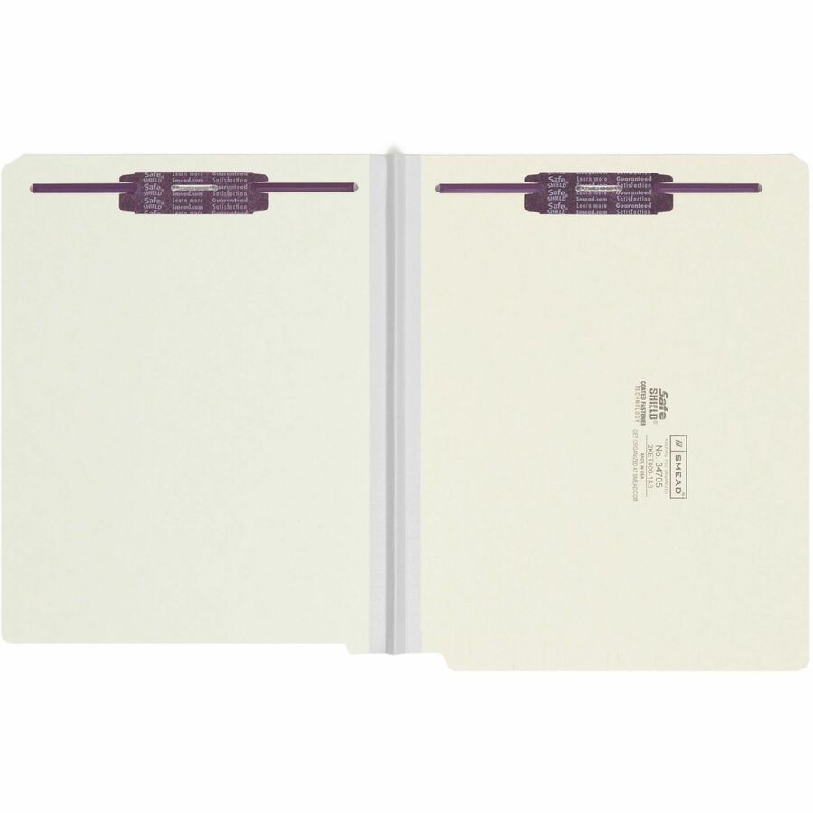 Smead Letter Recycled Fastener Folder - 8 1/2" x 11" - 1" Expansion - 2 x 2S Fastener - 2" for Folder - End Tab Location