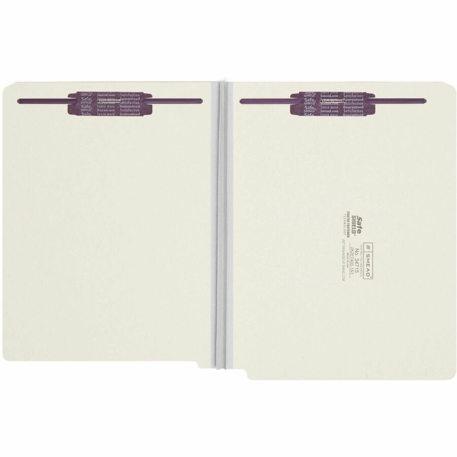 Smead Letter Recycled Fastener Folder - 8 1/2" x 11" - 2" Expansion - 2 x 2S Fastener - 2" for Folder - End Tab Location