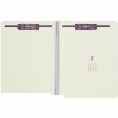 Smead Letter Recycled Fastener Folder - 8 1/2" x 11" - 2" Expansion - 2 x 2S Fastener - 2" for Folder - End Tab Location