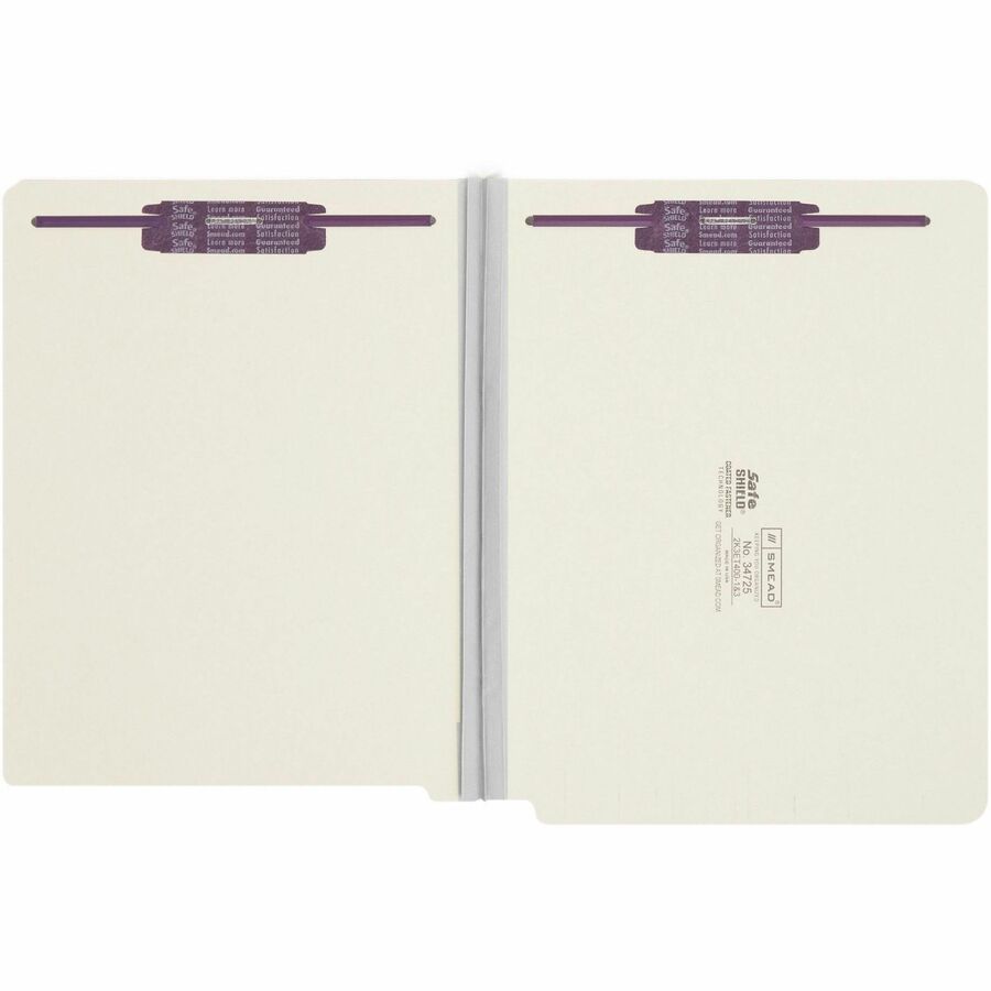 Smead Letter Recycled Fastener Folder - 8 1/2" x 11" - 3" Expansion - 2 x 2S Fastener - 2" for Folder - End Tab Location