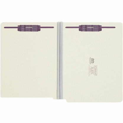 Smead Letter Recycled Fastener Folder - 8 1/2" x 11" - 3" Expansion - 2 x 2S Fastener - 2" for Folder - End Tab Location