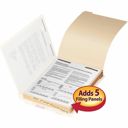 Smead 1/5 Tab Cut Letter Folder Divider with Fastener - Assorted Tab(s) - 10% - 50 / Pack