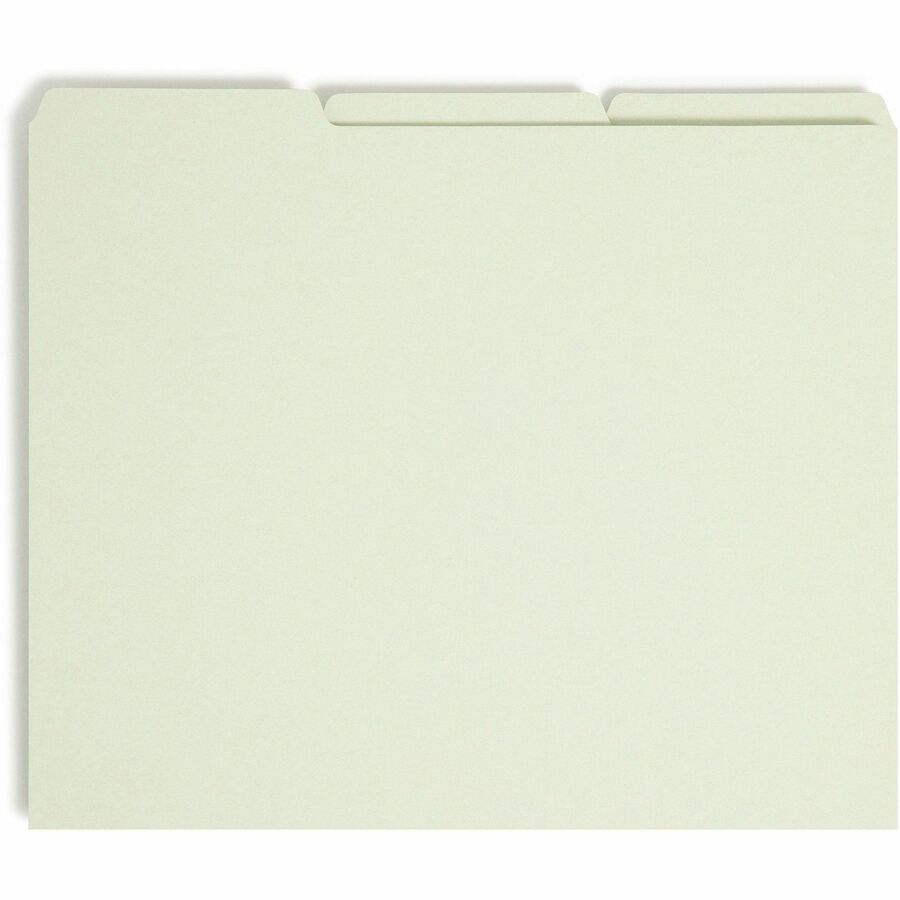 Smead Filing Guides with Blank Tab - Blank Assorted Tab(s) - Letter - Gray Pressboard, Green Tab(s) - 100% Recycled - 10
