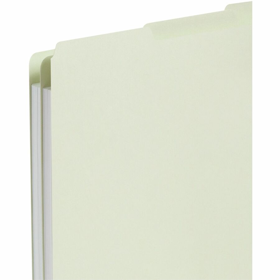 Smead Filing Guides with Blank Tab - Blank Assorted Tab(s) - Letter - Gray Pressboard, Green Tab(s) - 100% Recycled - 10