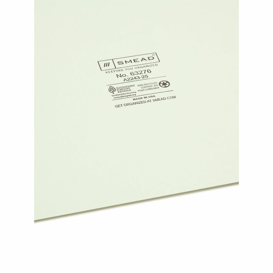 Smead 100% Recycled Filing Guides with Vertical Extra-Wide Blank Tab - Printed Tab(s) - Character - A-Z - 25 Tab(s)/Set 