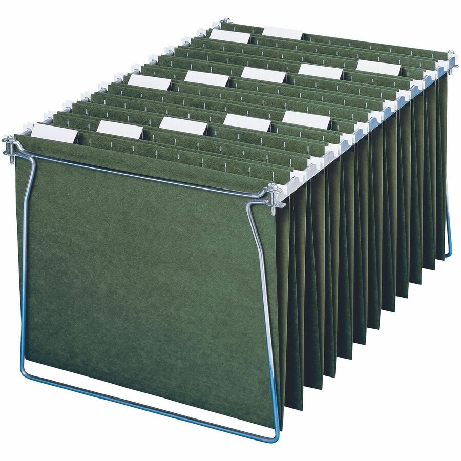 Smead 1/5 Tab Cut Letter Recycled Hanging Folder - 8 1/2" x 11" - Top Tab Location - Assorted Tab Position - 11 pt. - Vi