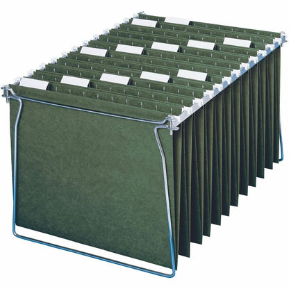 Smead 1/5 Tab Cut Letter Recycled Hanging Folder - 8 1/2" x 11" - Top Tab Location - Assorted Tab Position - 11 pt. - Vi