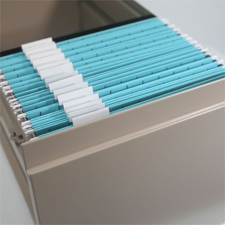 Smead Colored 1/5 Tab Cut Letter Recycled Hanging Folder - 8 1/2" x 11" - Top Tab Location - Assorted Tab Position - 11 