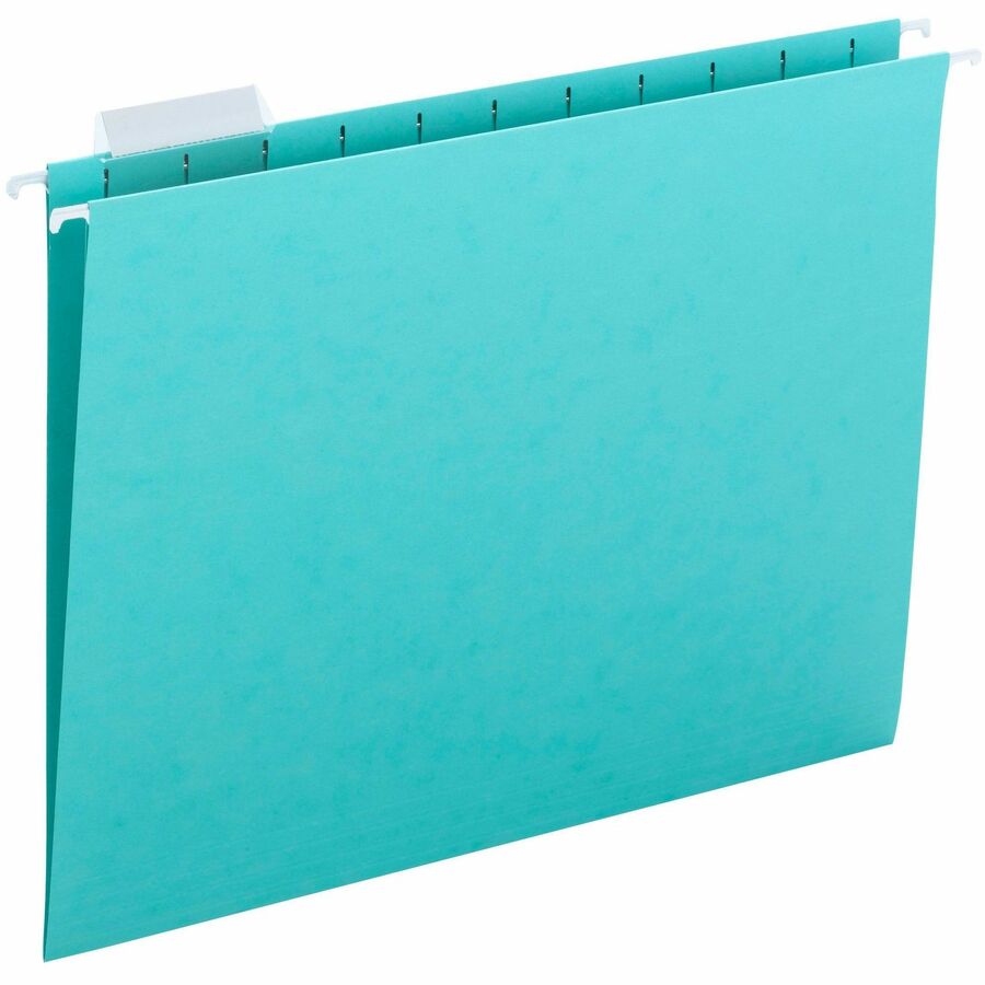 Smead Colored 1/5 Tab Cut Letter Recycled Hanging Folder - 8 1/2" x 11" - Top Tab Location - Assorted Tab Position - 11 