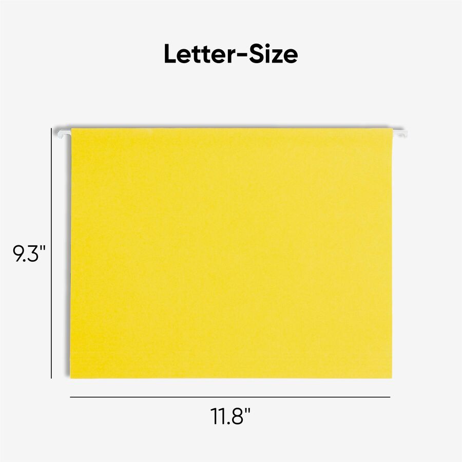 Smead Colored 1/5 Tab Cut Letter Recycled Hanging Folder - 8 1/2" x 11" - Top Tab Location - Assorted Tab Position - 11 