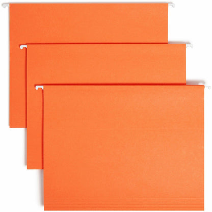 Smead Colored 1/5 Tab Cut Letter Recycled Hanging Folder - 8 1/2" x 11" - Top Tab Location - Assorted Tab Position - 11 