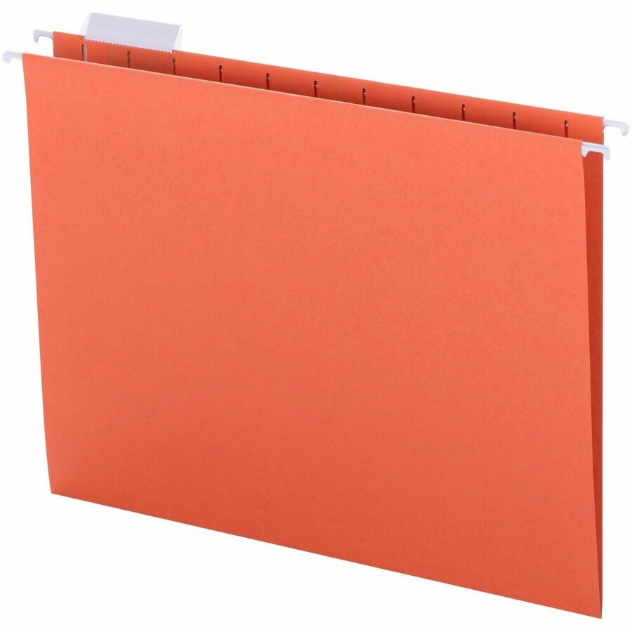 Smead Colored 1/5 Tab Cut Letter Recycled Hanging Folder - 8 1/2" x 11" - Top Tab Location - Assorted Tab Position - 11 