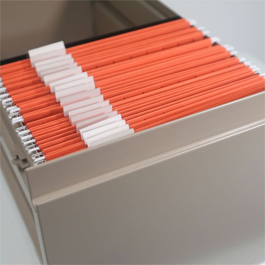 Smead Colored 1/5 Tab Cut Letter Recycled Hanging Folder - 8 1/2" x 11" - Top Tab Location - Assorted Tab Position - 11 