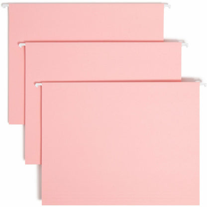 Smead Colored 1/5 Tab Cut Letter Recycled Hanging Folder - 8 1/2" x 11" - Top Tab Location - Assorted Tab Position - 11 
