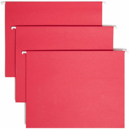 Smead Colored 1/5 Tab Cut Letter Recycled Hanging Folder - 8 1/2" x 11" - Top Tab Location - Assorted Tab Position - 11 