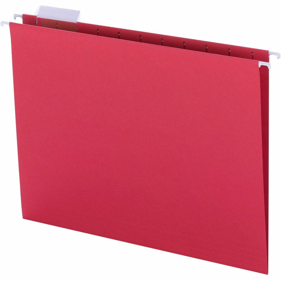 Smead Colored 1/5 Tab Cut Letter Recycled Hanging Folder - 8 1/2" x 11" - Top Tab Location - Assorted Tab Position - 11 