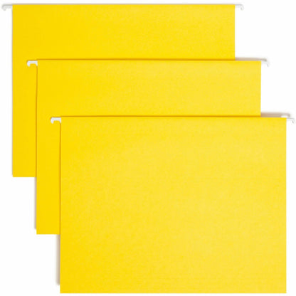 Smead Colored 1/5 Tab Cut Letter Recycled Hanging Folder - 8 1/2" x 11" - Top Tab Location - Assorted Tab Position - 11 