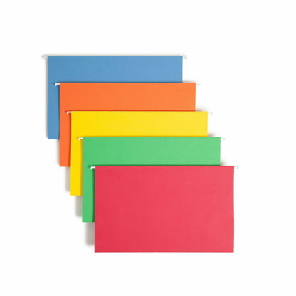 Smead 1/5 Tab Cut Legal Recycled Hanging Folder - 8 1/2" x 14" - Top Tab Location - Assorted Tab Position - 11 pt. - Vin