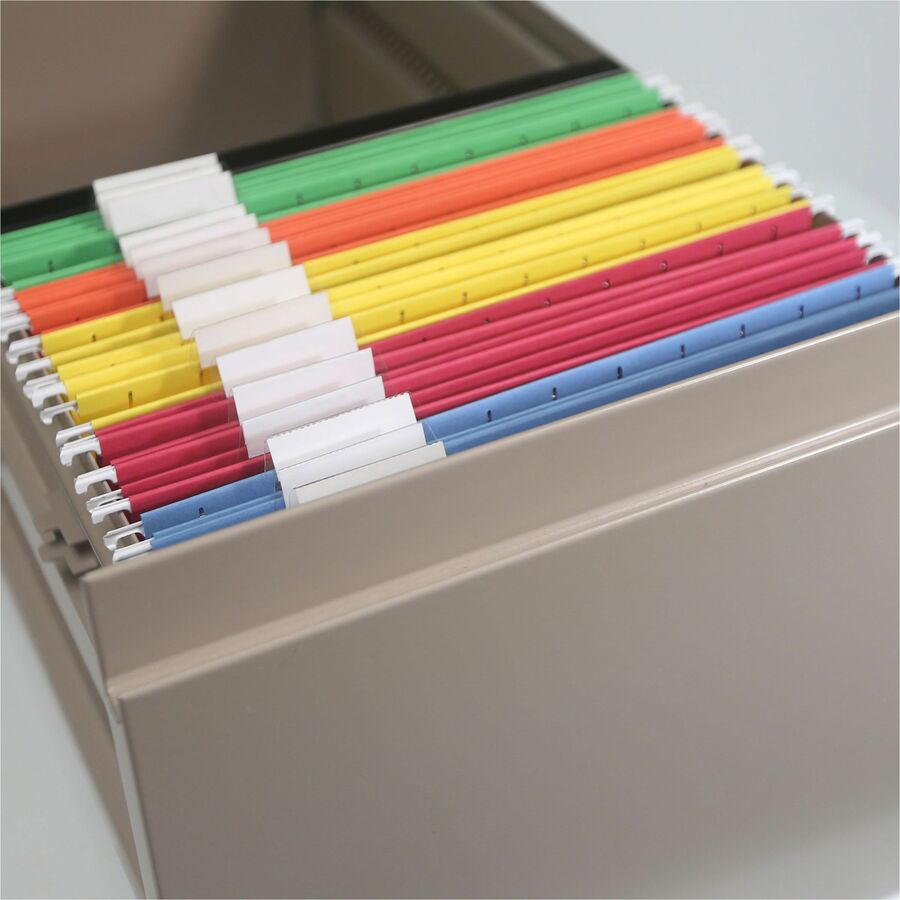 Smead 1/5 Tab Cut Legal Recycled Hanging Folder - 8 1/2" x 14" - Top Tab Location - Assorted Tab Position - 11 pt. - Vin
