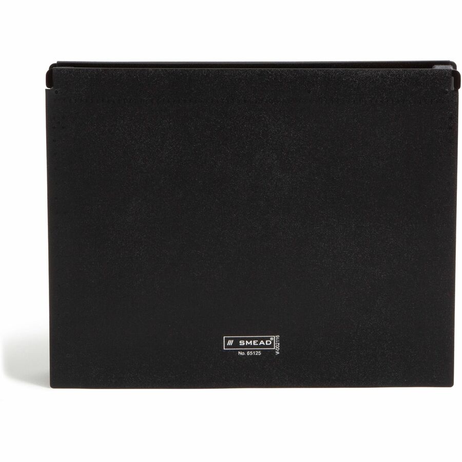 Smead Letter Expanding File - 8 1/2" x 11" - 7/8" Expansion - 13 Pocket - 12 Divider - Polypropylene - Black - 1 Each