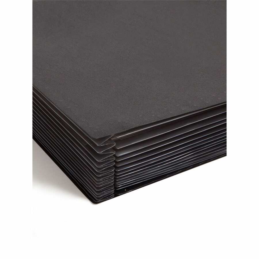 Smead Letter Expanding File - 8 1/2" x 11" - 7/8" Expansion - 13 Pocket - 12 Divider - Polypropylene - Black - 1 Each