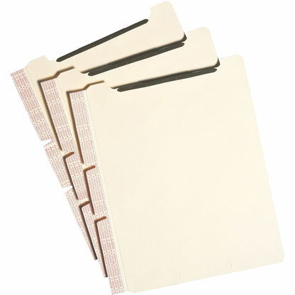 Smead Self-Adhesive Folder Dividers with Twin-Prong Fastener - For Letter 8 1/2" x 11" Sheet - Manila - Manila - 25 / Pa