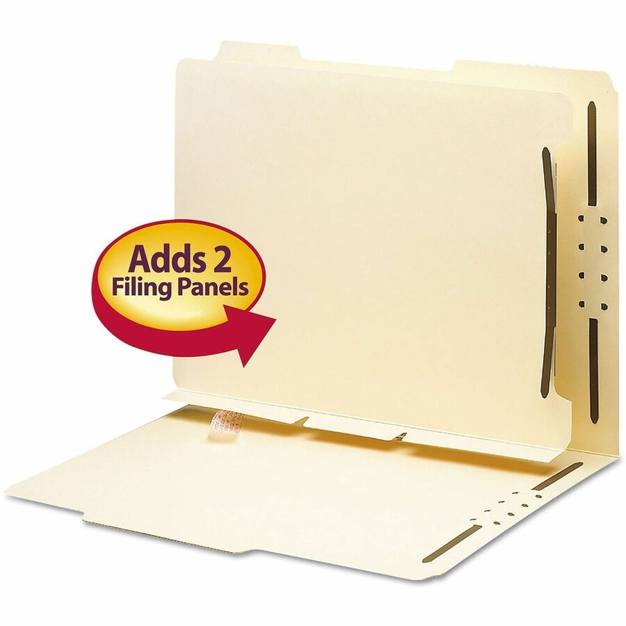 Smead Self-Adhesive Folder Dividers with Twin-Prong Fastener - For Letter 8 1/2" x 11" Sheet - Manila - Manila - 25 / Pa